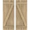 Ekena Millwork Americraft 6-Board (2 Batten) Wood Joined Board-n-Batten Shutters w/ Z-Bar, ARW102BB621X77UNH, PR ARW102BB621X77UNH - alternate 1